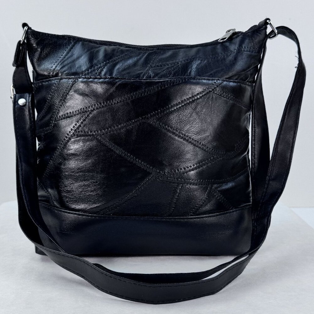 Stone Mountain Black Patch Leather Crossbody Bag … - image 6